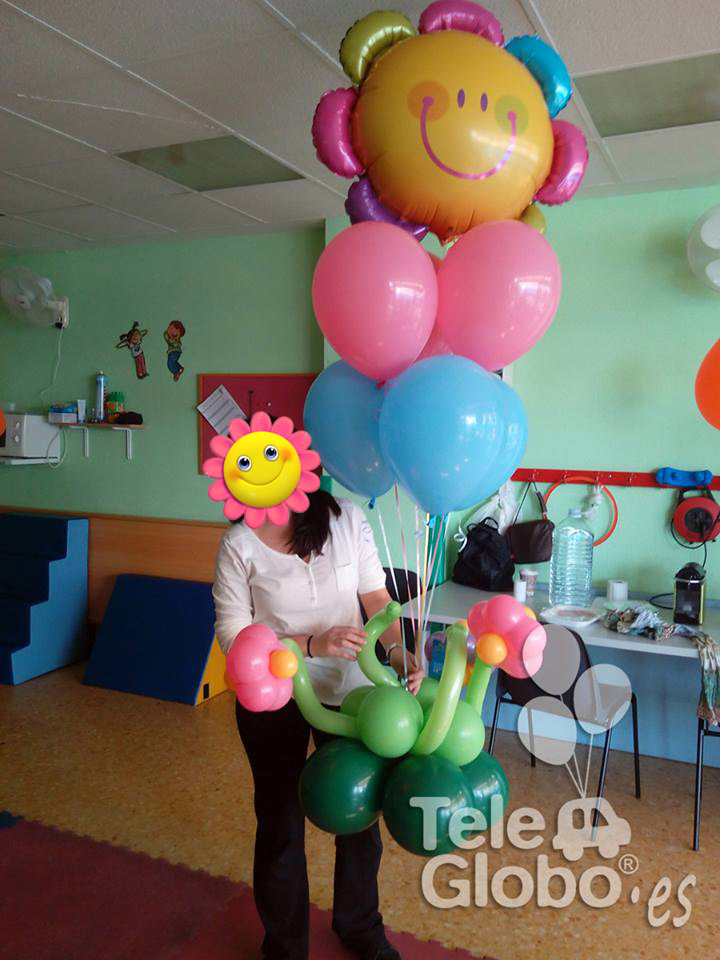 arreglo de globos de helio para cumpleaños