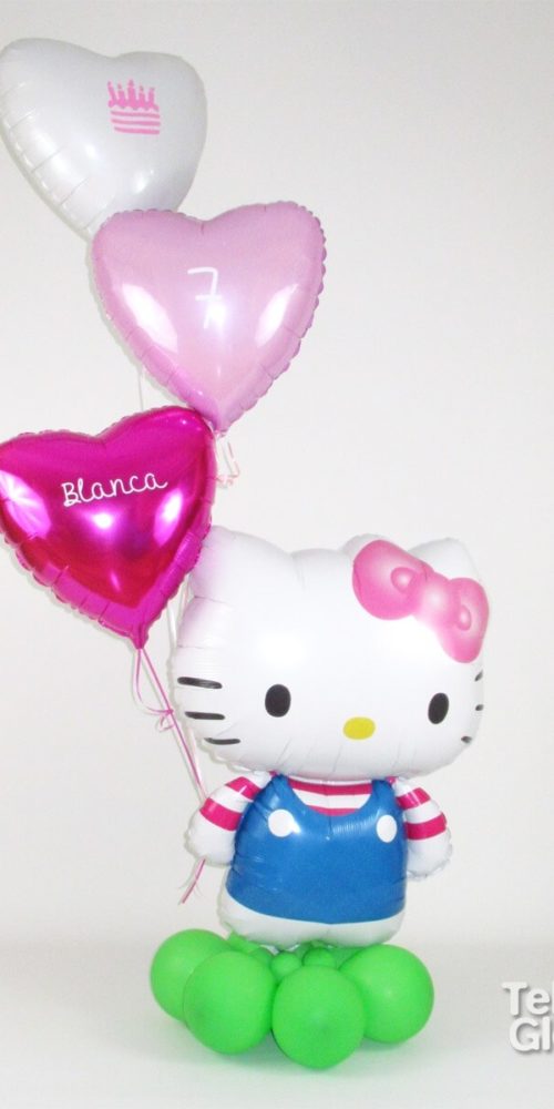 Arreglo de globos regalo 7 cumpleaños de Hello Kitty