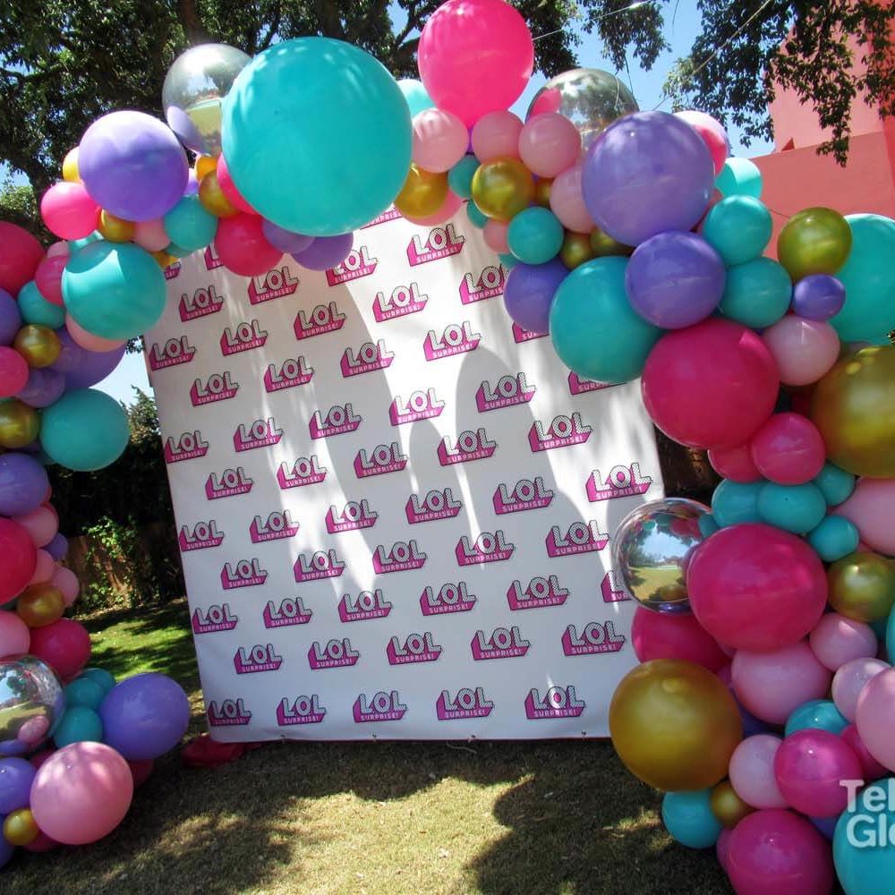 Arco de globos orgánico fiesta de cumpleaños lol surprise