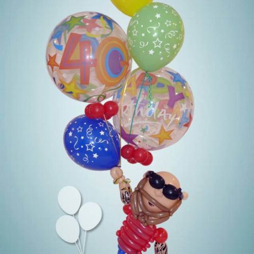 Ramo de globos personalizado para 40 cumpleaños