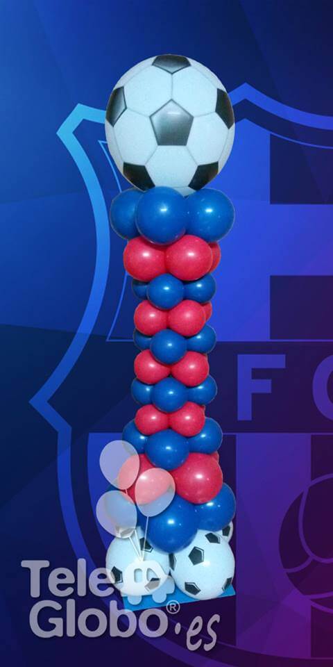 Columna de globos para comunión del Barça
